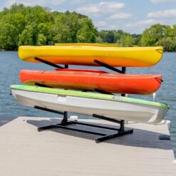 Teal Triangle Freestanding Kayak Storage Rack -Storage Rack for 3 Kayaks or Canoes