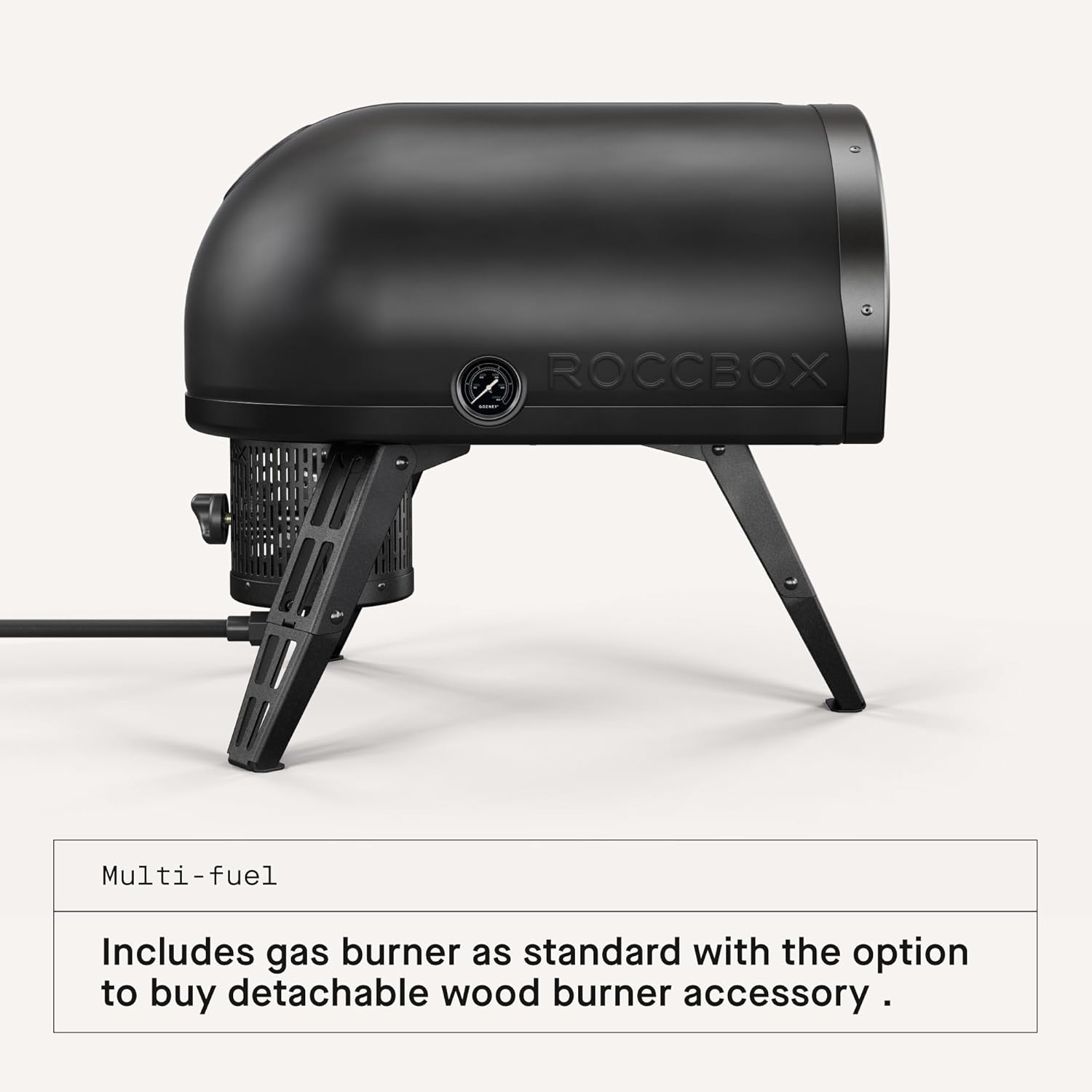Gozney Roccbox Outdoor Pizza Oven, Black, Portable, Gas & Wood Fired, Restaurant-Grade, Black