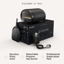 Gozney Roccbox Outdoor Pizza Oven, Black, Portable, Gas & Wood Fired, Restaurant-Grade, Black