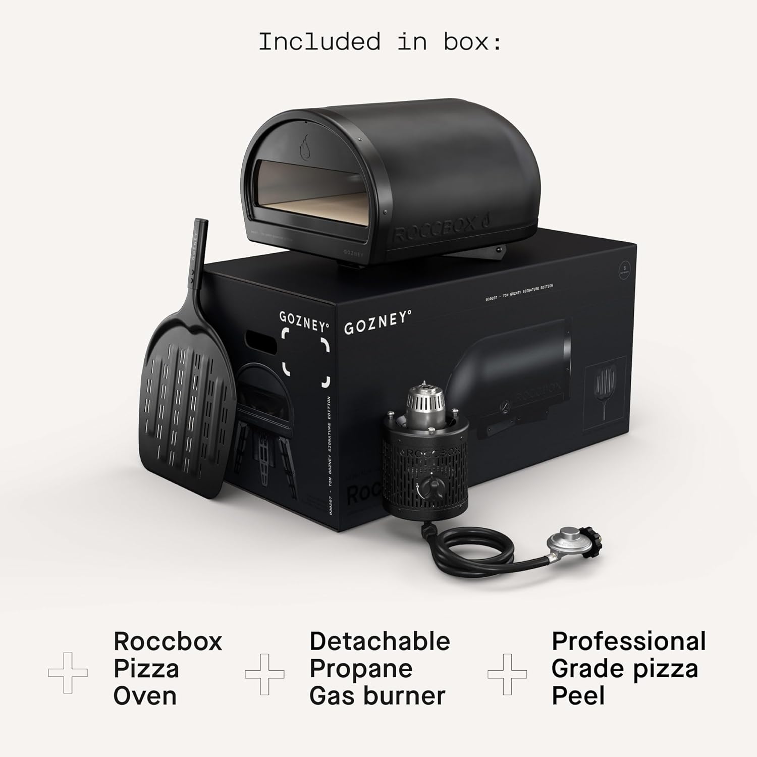 Gozney Roccbox Outdoor Pizza Oven, Black, Portable, Gas & Wood Fired, Restaurant-Grade, Black