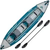 Quest Patoka Inflatable Tandem Kayak Package, Teal/Gray