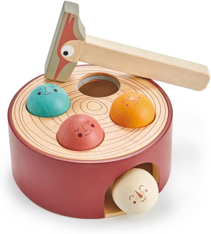 Tender Leaf Toys - Woodpecker Game - Hammering Toy Set for Baby, Educational Toddler Toys Which Develops Fine Motor Skills- 18M+