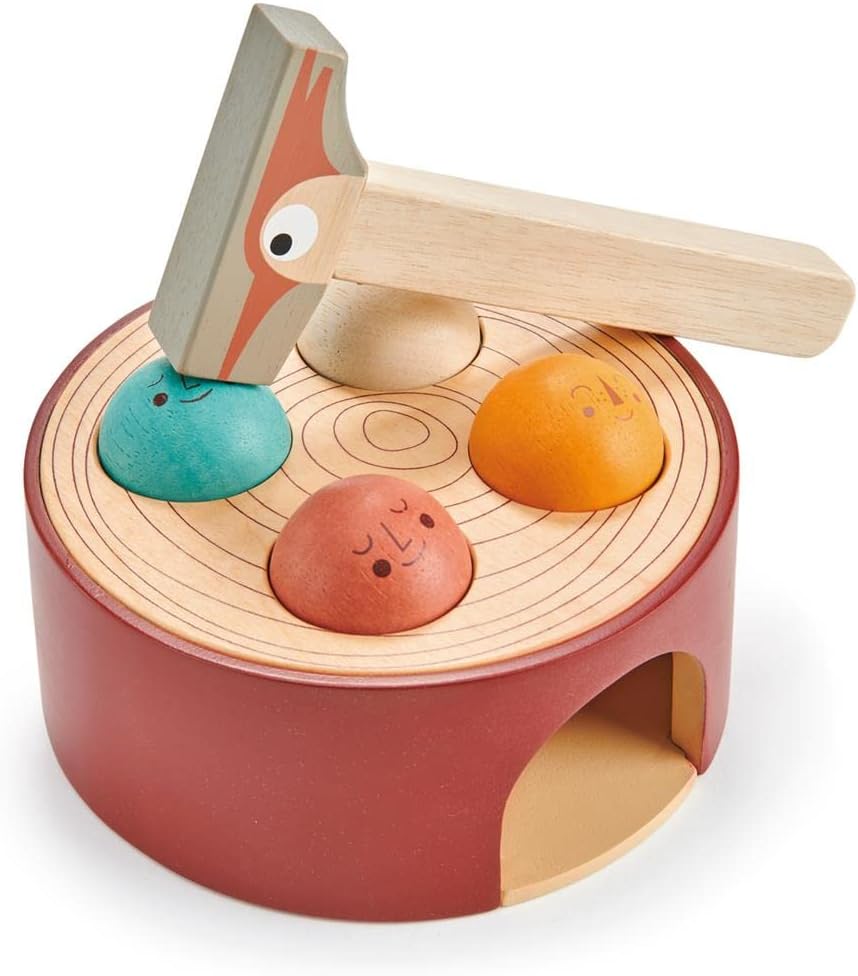 Tender Leaf Toys - Woodpecker Game - Hammering Toy Set for Baby, Educational Toddler Toys Which Develops Fine Motor Skills- 18M+
