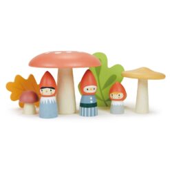 Tender Leaf Toys - Woodland Gnome Family - 8 Piece Solid Wood Imaginative Play Set, Nursery Decoration - Age 3+