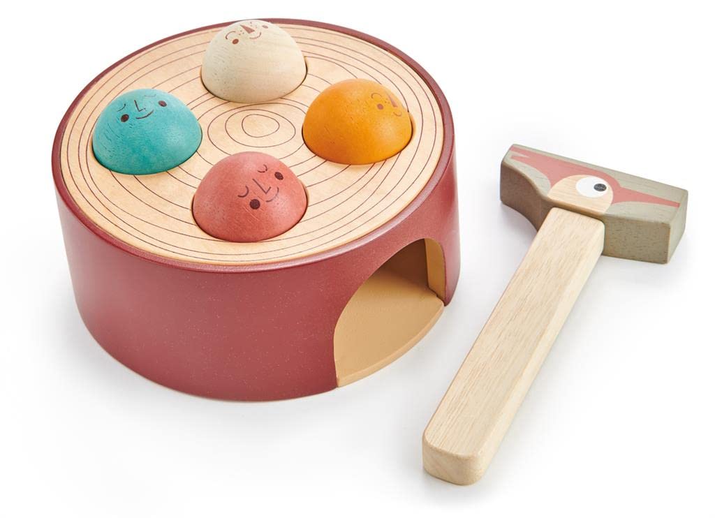 Tender Leaf Toys - Woodpecker Game - Hammering Toy Set for Baby, Educational Toddler Toys Which Develops Fine Motor Skills- 18M+