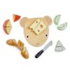 Tender Leaf Toys Cheese Chopping Board, Wooden Play Food Set with 4 Choppable Cheeses, Baguette, Wood Knife and Illustrated Board - Age 2+