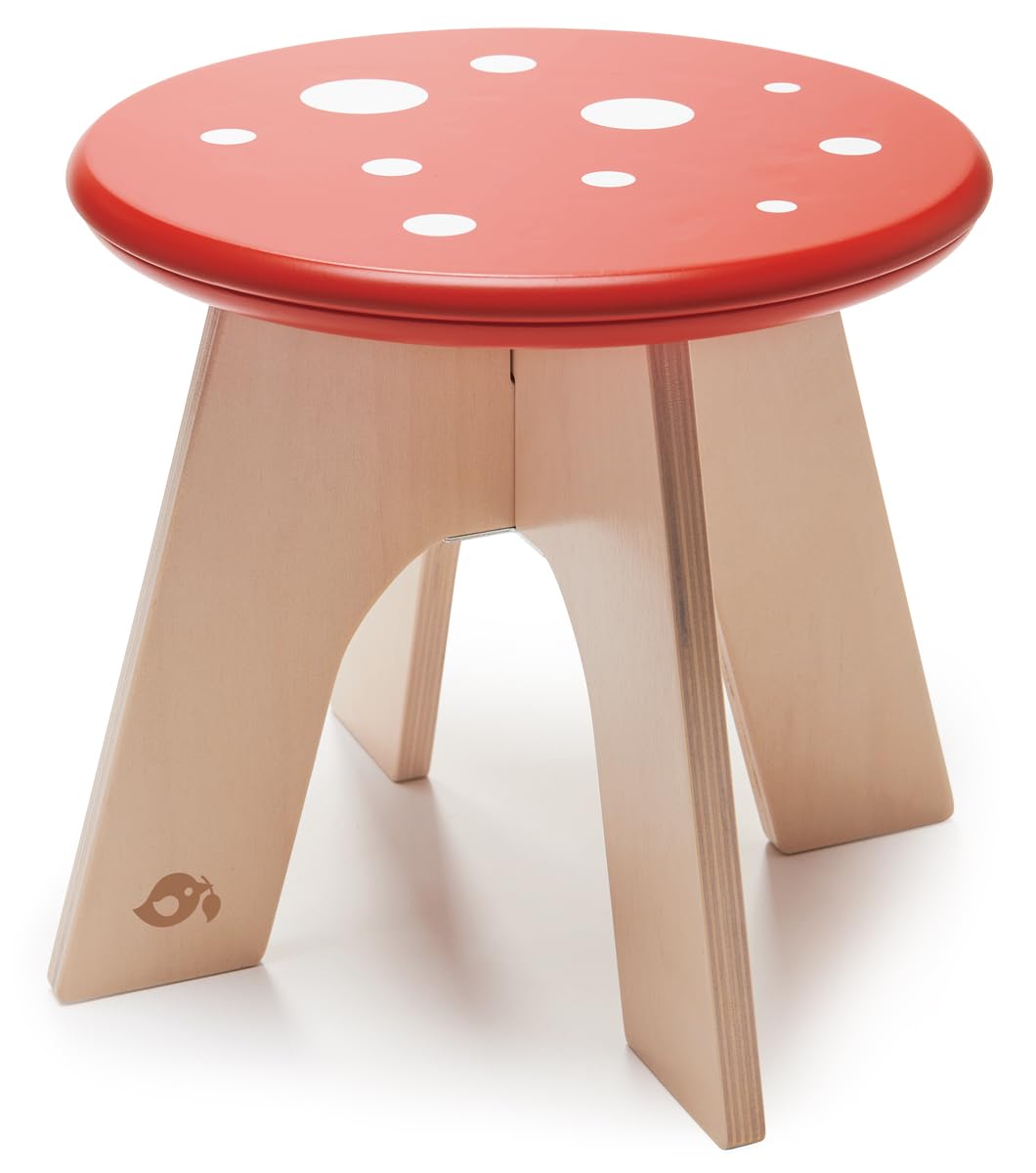 Tender Leaf Toys - Toadstool - Adorable Colorful Solid Wood Stool for Kids Age 3+