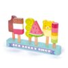 Tender Leaf Toys - Ice Lolly Shop - 13 Pieces Pretend Food Play Toy with 6 Wooden Popsicles Ice Cream Bars - Age 3+