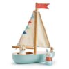 Tender Leaf Toys - Sailaway Boat - Educational Wooden Sailing Boat Play Set with 2 Animal Figures for Kids - Age 3+