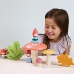 Tender Leaf Toys - Woodland Gnome Family - 8 Piece Solid Wood Imaginative Play Set, Nursery Decoration - Age 3+