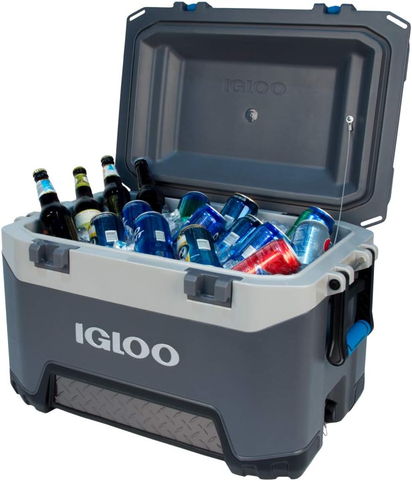 Igloo BMX Hard Coolers 52QT, Carb/Grey/Blue
