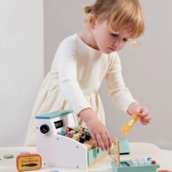 Tender Leaf Toys - General Stores Till - Comprehensive Wooden Shop Till Play Set with Scanner - Age 3+