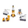 Tender Leaf Toys - Space Voyager Set - 7 Piece Solid Wood Space Vehicle Set with Moving Parts - Age 3 +