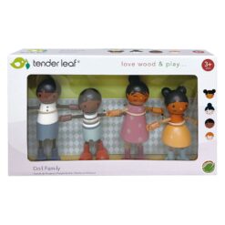Tender Leaf Toys - Humming Bird Doll Family - Multicultural Wooden Dolls House Family Set with Flexible Arms and Legs - Age 3+