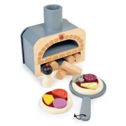 Tender Leaf Toys - Make Me a Pizza! - Pizza Toy Oven, 18 Piece Wooden Play Food Set - Develops Social - Age 3+