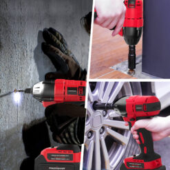 Powersmart 20V Brushless Cordless Impact Wrench w/ Battery, Charger and Power Bits/Nut Drivers/Sockets Set PS76142B