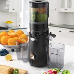 ACOQOOS Juicer Machines, 5.3" Wide Chute for Whole Fruit and Vegetable,1.8L Auto-Feed Time-Saver, Black