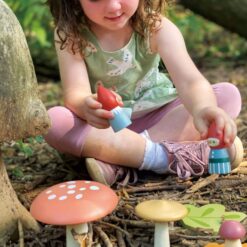 Tender Leaf Toys - Woodland Gnome Family - 8 Piece Solid Wood Imaginative Play Set, Nursery Decoration - Age 3+