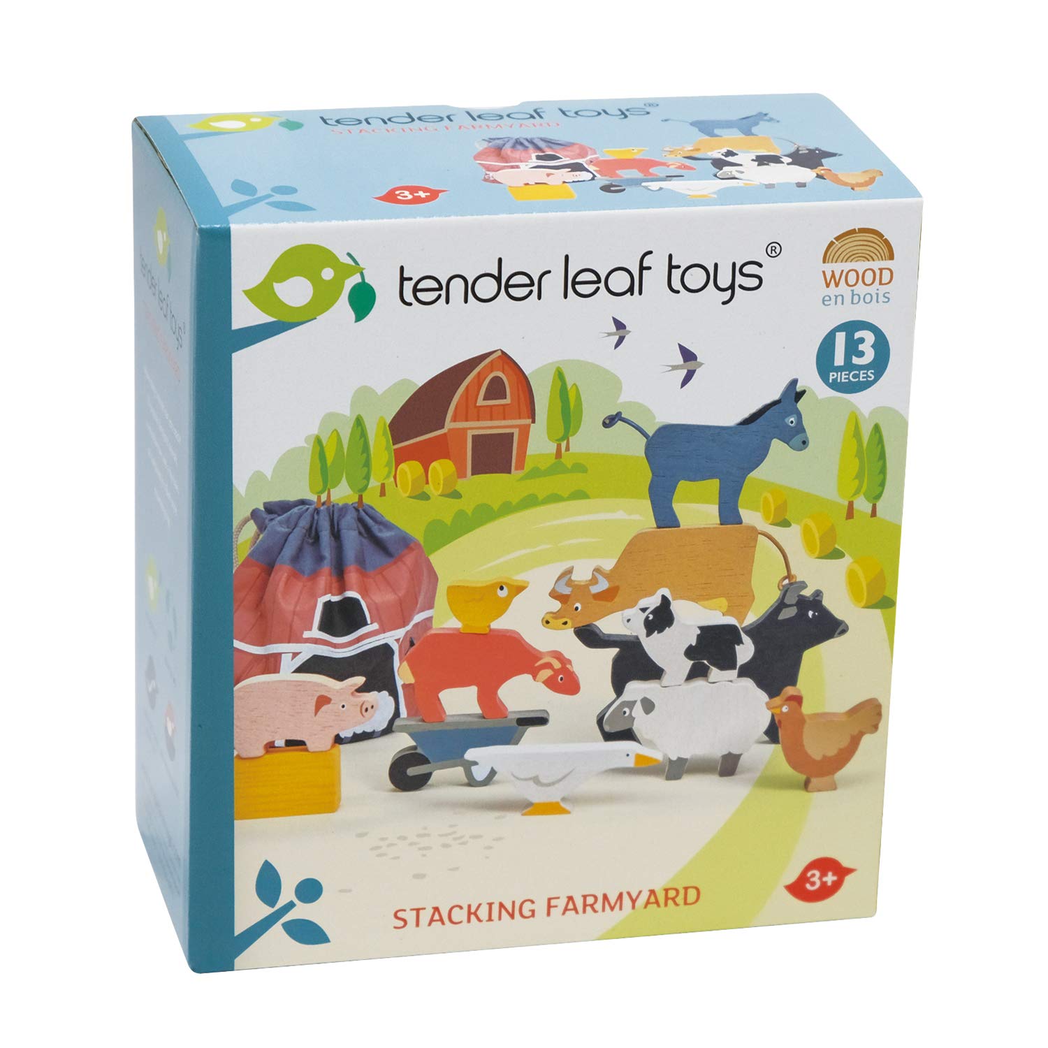 Tender Leaf Toys - Stacking Farmyard Set for Kids - Animal Set for Encouraging Logical Thinking, Inspire Imaginative and Pretend Play