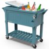 Permasteel Party Cooler with Divider, Spacious 80-Qt Capacity, Teal
