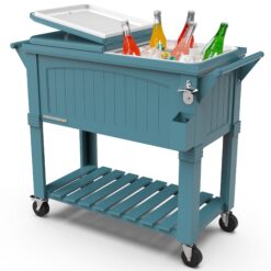 Permasteel Party Cooler with Divider, Spacious 80-Qt Capacity, Teal
