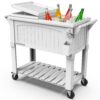 Permasteel Party Cooler with Divider, Spacious 80-Qt Capacity, White