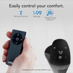 Vornado OZI42DC 42 in. Variable Fan Speeds Tower Fan in Black with 1164 ft. Per Min Air Flow