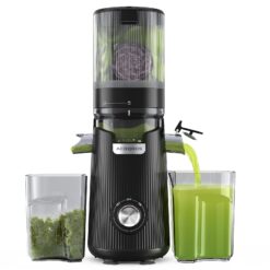 ACOQOOS Juicer Machines, 5.3" Wide Chute for Whole Fruit and Vegetable,1.8L Auto-Feed Time-Saver, Black
