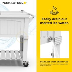 Permasteel Party Cooler with Divider, Spacious 80-Qt Capacity, White