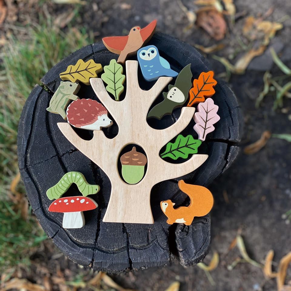 Tender Leaf Toys - Stacking Forest - Wooden Animal Balancing Game for Children and Toddlers 18 Months+