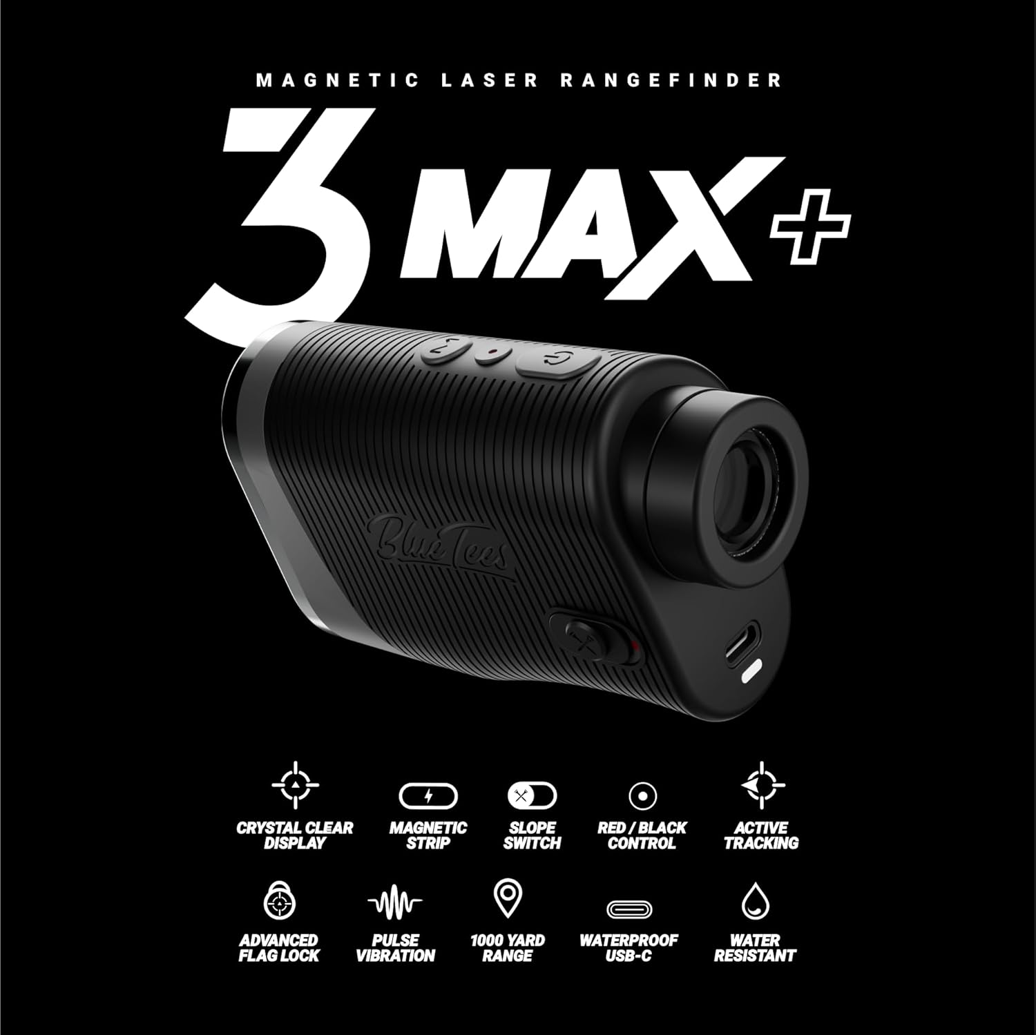 Blue Tees Golf Player Pack GO Bundle - Series 3 Max+ Rangefinder with Premium Case - The Complete Golf Bundle