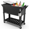 Permasteel Party Cooler with Divider, Spacious 80-Qt Capacity, Black