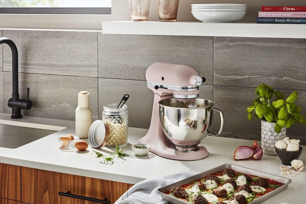 KitchenAid Artisan Series 5 Quart Tilt-Head Stand Mixer, Feather Pink