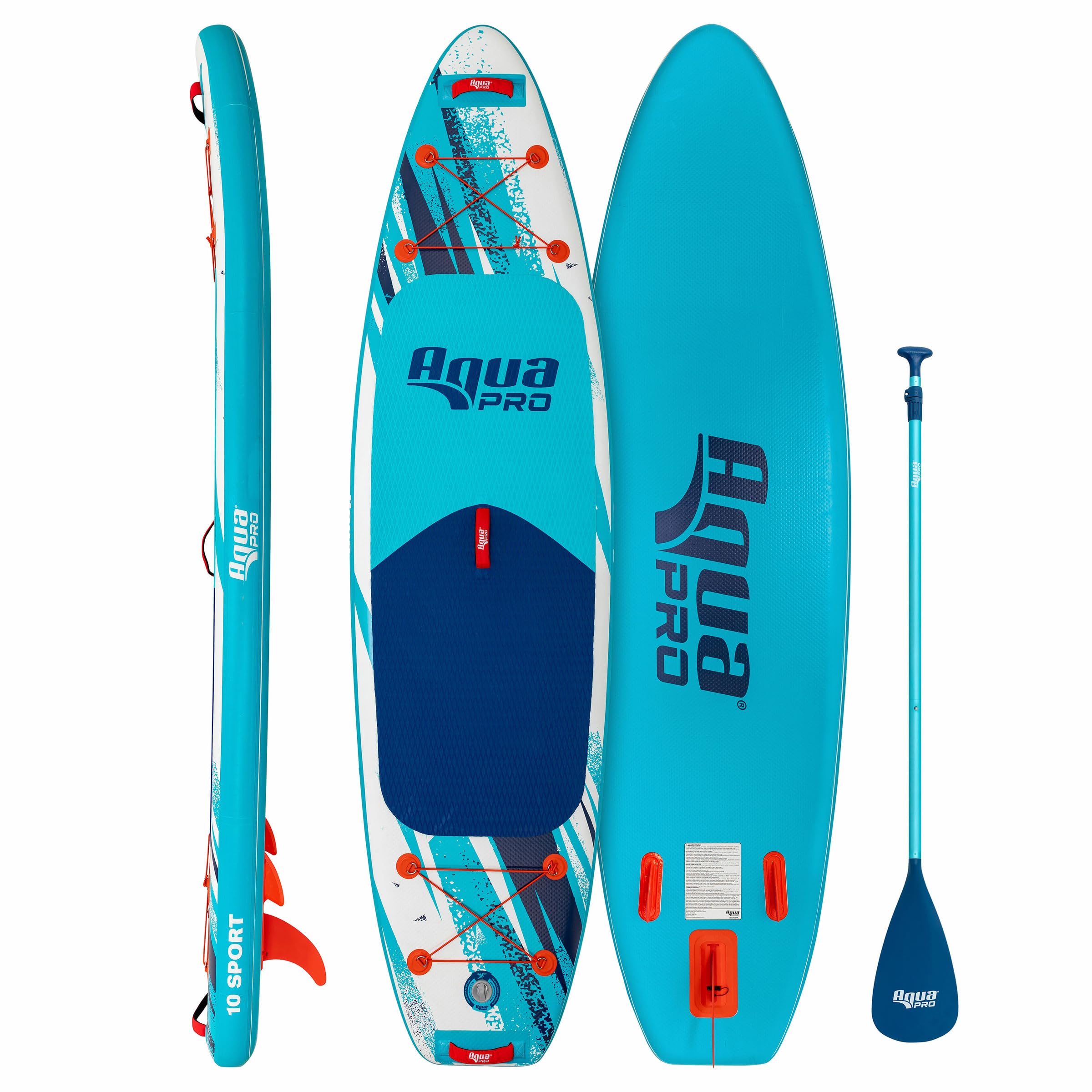 Aqua PRO Halcyon Sport Inflatable Stand-Up Paddleboard iSUP, Standard Design with Non-Slip EVA Deck, 11'