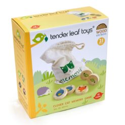 Tender Leaf Toys Clever Cat Memory Game with Canvas Storage Bag - Fun Play While Improving Visual Memory Skills - 18 Months+