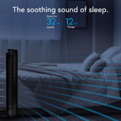 Vornado OZI42DC 42 in. Variable Fan Speeds Tower Fan in Black with 1164 ft. Per Min Air Flow