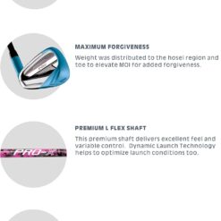 Aspire PRO-X 16-Piece Womens Golf Club Set, Golf Clubs Women Right Handed, Regular & Petite Sizes