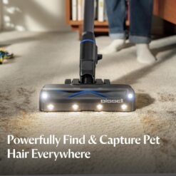BISSELL Powerclean Furguard Self-Standing Cordless Vacuum w/Self-Cleaning Brush Roll, LED FurFinder Headlights, and Upholstery Tool