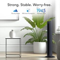 Vornado OZI42DC 42 in. Variable Fan Speeds Tower Fan in Black with 1164 ft. Per Min Air Flow