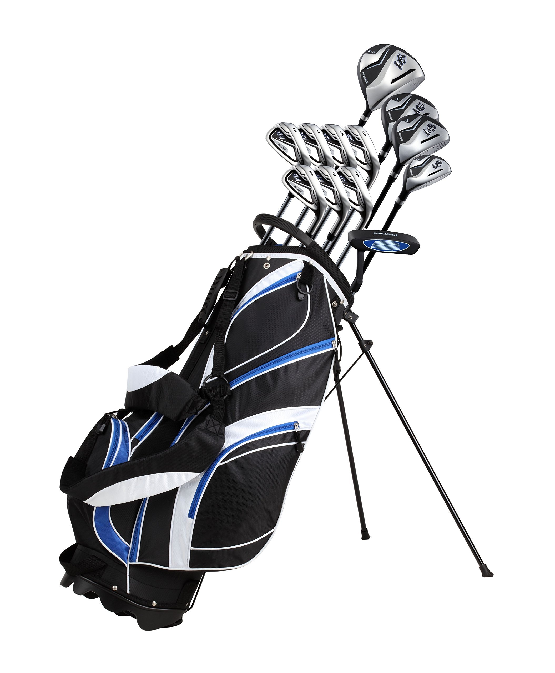 PRECISE 18 Piece Complete Men’s Golf Club Set with Titanium Driver, Men’s Golf Clubs Full Set Right Hande, Regular Size, Blue