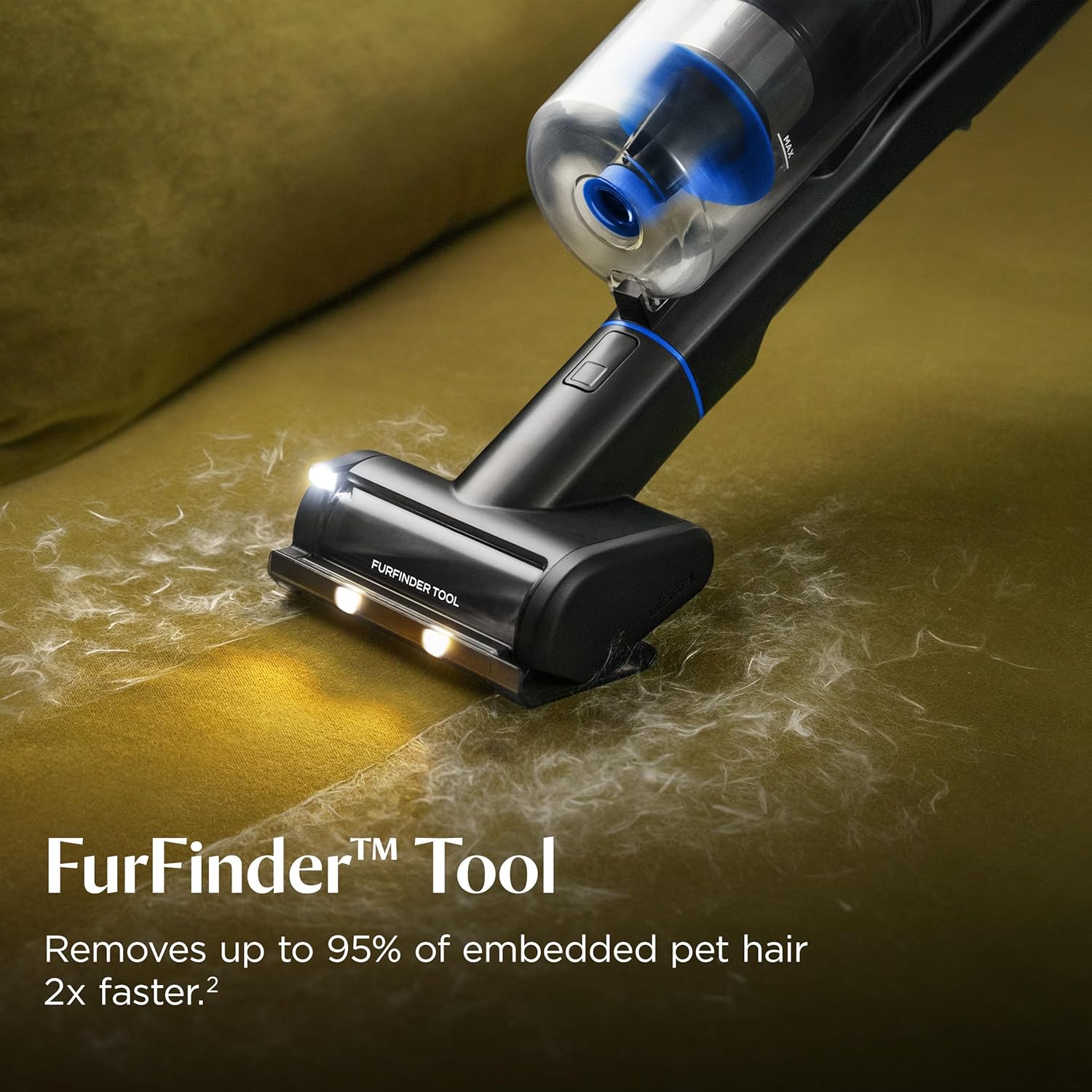 BISSELL Powerclean Furguard Self-Standing Cordless Vacuum w/Self-Cleaning Brush Roll, LED FurFinder Headlights, and Upholstery Tool