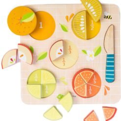 Tender Leaf Toys - Citrus Fractions - Math Learning Wooden Toys, Sorting Toys - Educational Game for 18m+