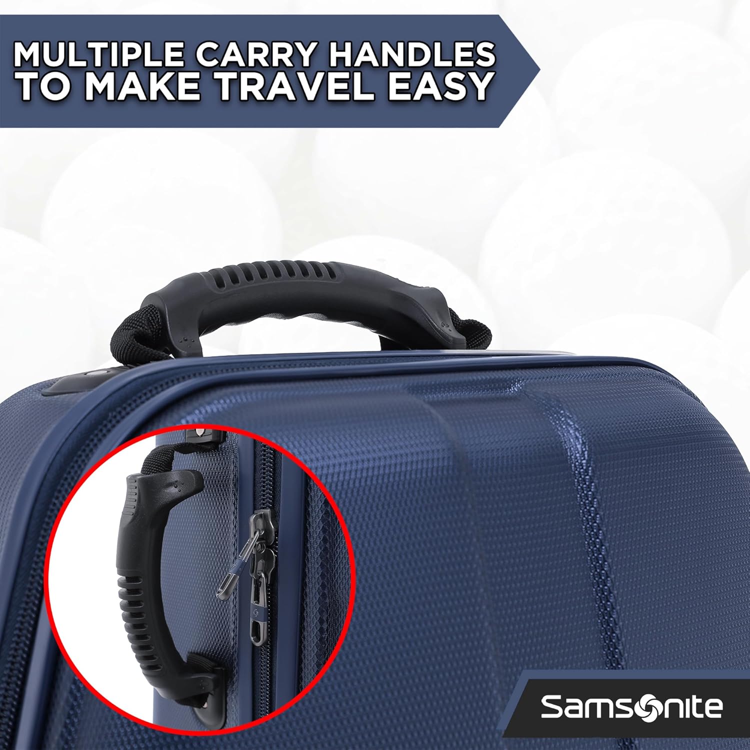 Samsonite Golf 6850 Hard Case Golf Travel Bag, Lightweight & Durable ABS Shell, Multi-Directional Wheels, Navy - Image 6