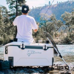 COHO 165QT Insulated Hard Cooler with Fish Ruler, Removable Cup Holders, Magnetic Disc & Tie-Down Loops