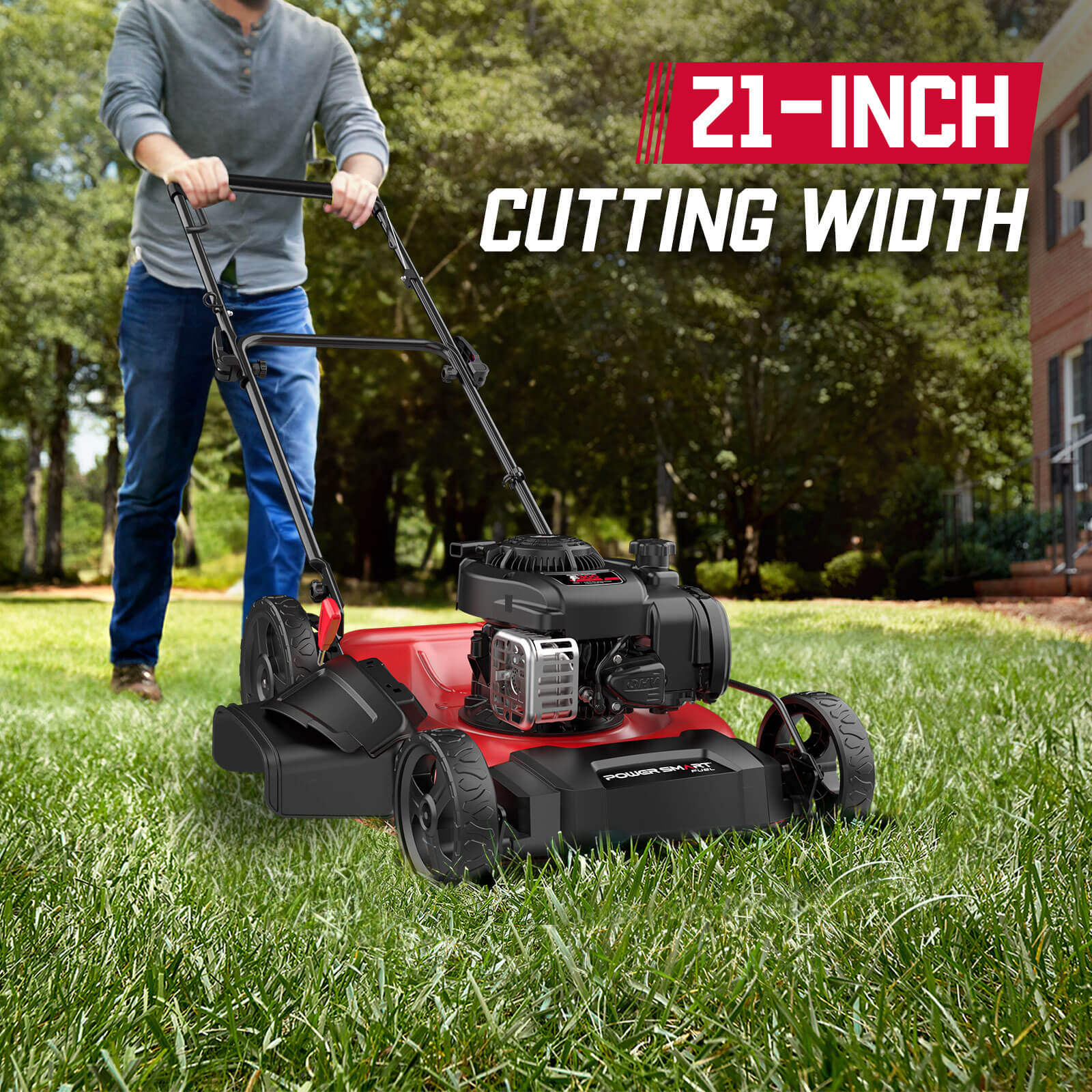 Powersmart 21" 125cc Gas Push 2-1 Lawn Mower w/ Briggs & Stratton 300E Engine B8721C