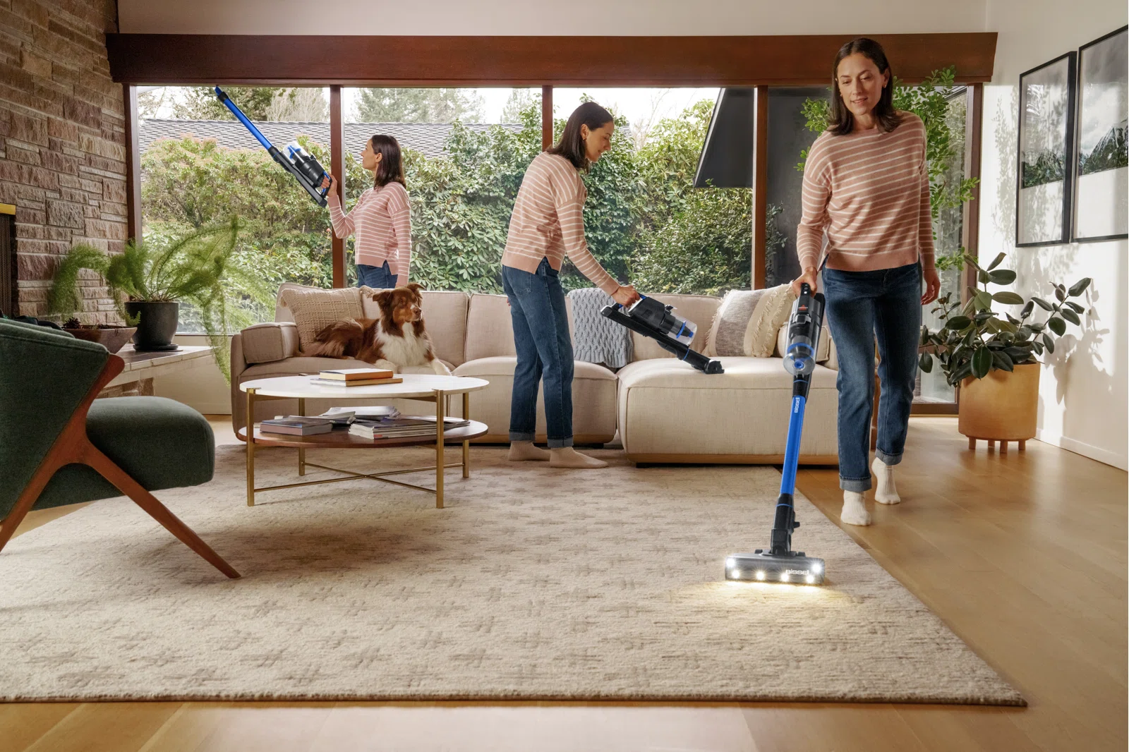 BISSELL PowerClean FurFinder Self-Standing Cordless Vacuum w/FurFinder Headlights, Tangle Free Brush Roll, and Pet Upholstery Tool