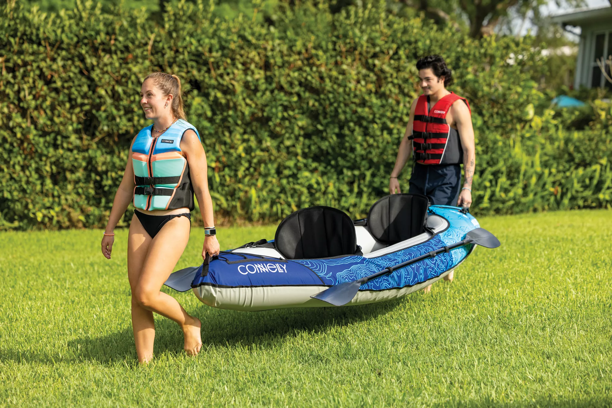 Connelly Nautic 11.5 Inflatable Tandem Kayak, Blue/White