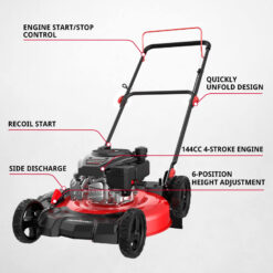 Powersmart 21'' 144cc Gas Push 2-in-1 Lawn Mower DV8621C