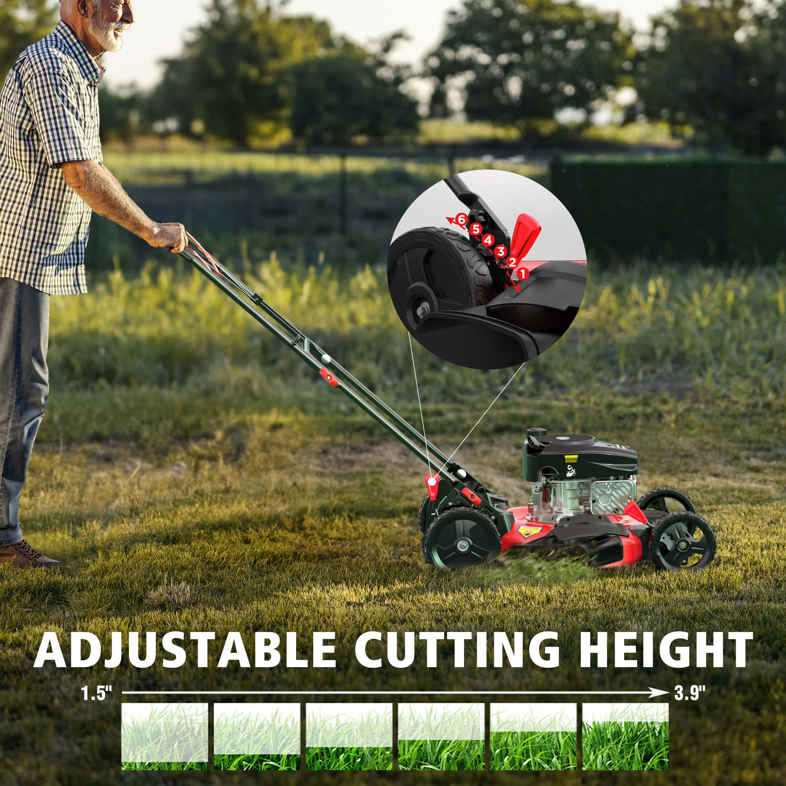 Powersmart 21'' 144cc Gas Push 2-in-1 Lawn Mower DV8621C