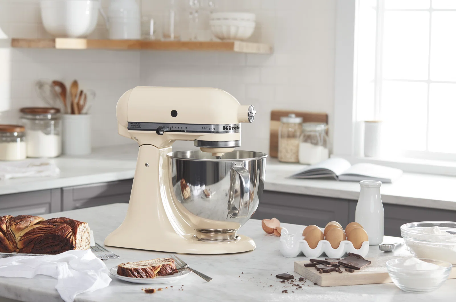 KitchenAid Artisan Series 5 Quart Tilt-Head Stand Mixer, Almond Cream